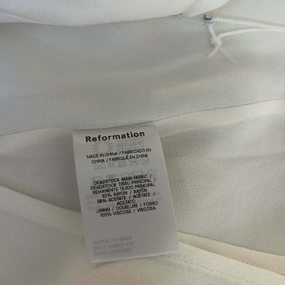 Reformation Bryony Dress in WHITE - Picture 14 of 16